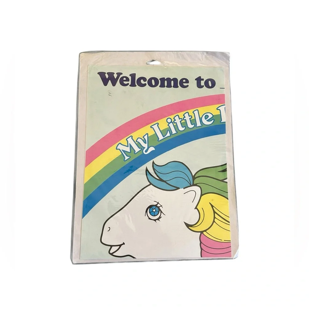 Vintage My Little Pony Birthday Poster Rare G1 Quackers Party Decor 1986 SEALED